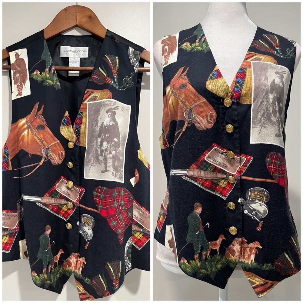 Vintage 1990’s Liz Claiborne Equestrian style Vest